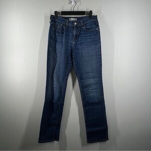 Levis Womens Size 6 Long Blue Denim Straight Leg Jeans Button Down Back Pockets